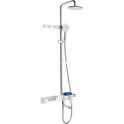 Душевая стойка Gappo G2467 белый хром с полкой