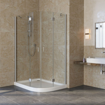 Душевой уголок Vegas Glass AFS-F Lux 120*80 07 01 L профиль матовый хром, стекло прозрачное