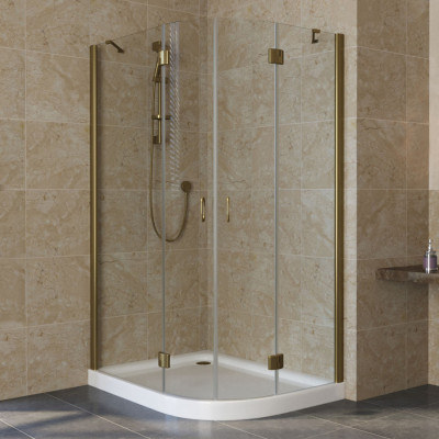 Душевой уголок Vegas Glass AFS-F Lux 120*90 05 01 L профиль бронза, стекло прозрачное
