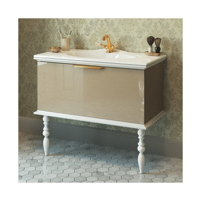 Тумба с раковиной Edelform Decora 100 жемчужно-бежевый глянец
