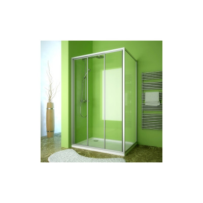 Душевой уголок GuteWetter Practic Rectan GK-403 левая 90x80 см стекло бесцветное, профиль матовый хром