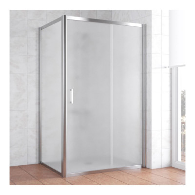 Душевой уголок Vegas Glass ZP+ZPV 130*80 08 10 профиль глянцевый хром, стекло сатин