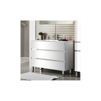 Тумба с раковиной Sanvit Кубэ-3 90 белый глянец