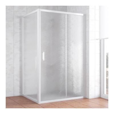 Душевой уголок Vegas Glass ZP+ZPV 120*100 01 02 профиль белый, стекло шиншилла