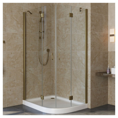 Душевой уголок Vegas Glass AFS-F Lux 100*80 05 01 L профиль бронза, стекло прозрачное