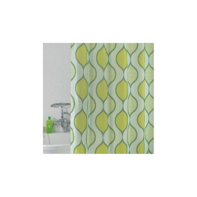 Штора для ванной Iddis Curved Lines Green