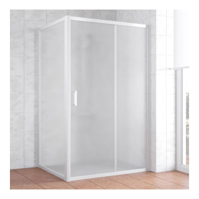 Душевой уголок Vegas Glass ZP+ZPV 120*100 01 10 профиль белый, стекло сатин