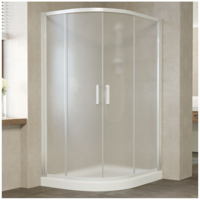 Душевой уголок Vegas Glass ZS-F 120*100 01 10 профиль белый, стекло сатин