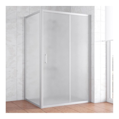 Душевой уголок Vegas Glass ZP+ZPV 130*90 07 10 профиль матовый хром, стекло сатин