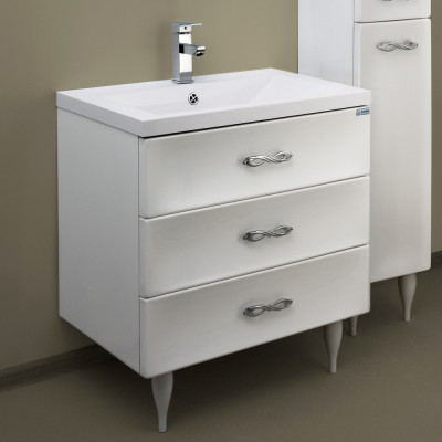 Тумба с раковиной Marka One Belle 75Н Spirale White