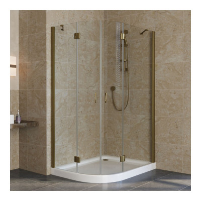 Душевой уголок Vegas Glass AFS-F Lux 110*100 05 01 R профиль бронза, стекло прозрачное
