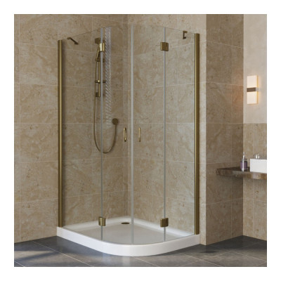 Душевой уголок Vegas Glass AFS-F Lux 100*90 05 01 L профиль бронза, стекло прозрачное
