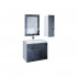 Тумба с раковиной Marka One Liriya 75П black stone