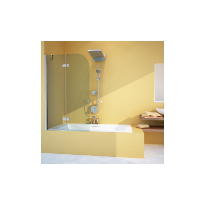 Шторка на ванну GuteWetter Lux Pearl GV-102A левая 100 см стекло бесцветное, профиль хром
