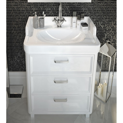 Тумба для комплекта Kerama Marazzi Pompei 60 белая, с 3 ящиками