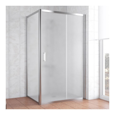 Душевой уголок Vegas Glass ZP+ZPV 100*80 08 10 профиль глянцевый хром, стекло сатин