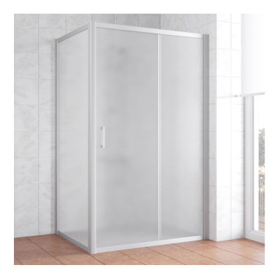 Душевой уголок Vegas Glass ZP+ZPV 130*80 07 10 профиль матовый хром, стекло сатин