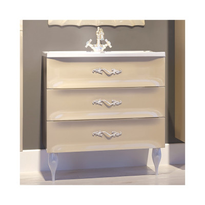 Тумба с раковиной Marka One Lumier 75Н vanilla