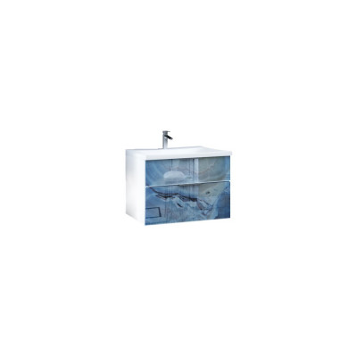 Тумба с раковиной Marka One Idalgo 75П blue marble