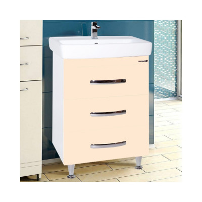 Тумба с раковиной Bellezza Рокко 80 бежевая напольная 3 ящика