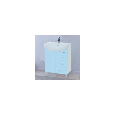 Тумба с раковиной Bellezza Уют 60 3 ящика голубая