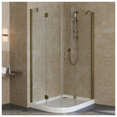 Душевой уголок Vegas Glass AFS-F Lux 100*80 05 01 R профиль бронза, стекло прозрачное