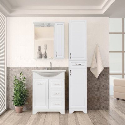 Мебель для ванной Style Line Олеандр-2 65 Люкс 3 ящика, белая