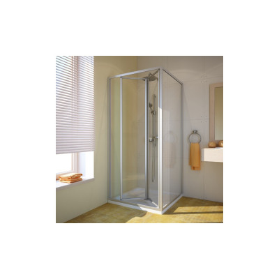 Душевой уголок GuteWetter Practic Square GK-404 левая 80x80 см стекло бесцветное, профиль матовый хром