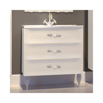 Тумба с раковиной Marka One Lumier 75Н white
