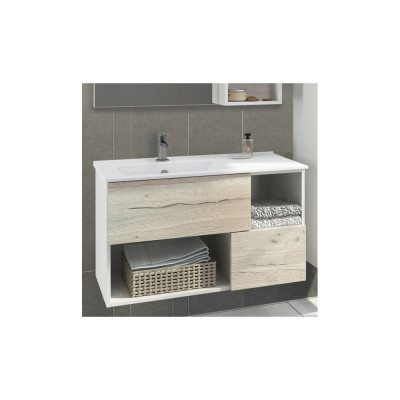 Тумба с раковиной Comforty Ганновер 90 дуб дымчатый
