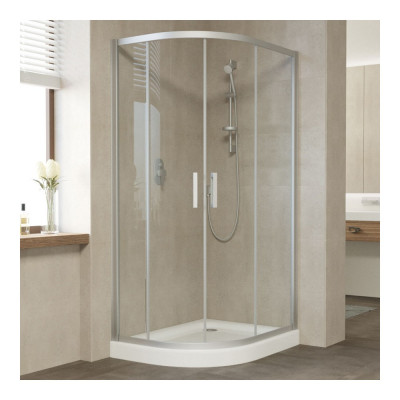 Душевой уголок Vegas Glass ZS-F 90*80 07 01 профиль матовый хром, стекло прозрачное