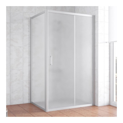 Душевой уголок Vegas Glass ZP+ZPV 100*90 07 10 профиль матовый хром, стекло сатин