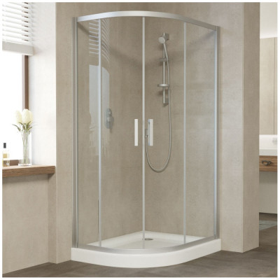 Душевой уголок Vegas Glass ZS-F 100*90 07 01 профиль матовый хром, стекло прозрачное
