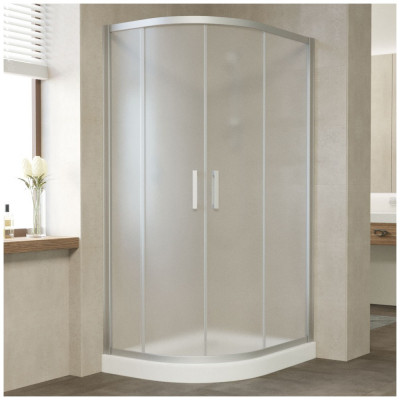 Душевой уголок Vegas Glass ZS-F 100*90 07 10 профиль матовый хром, стекло сатин