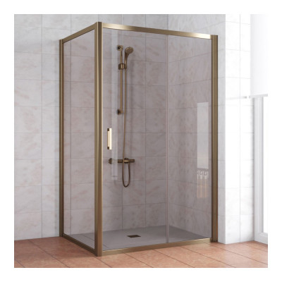 Душевой уголок Vegas Glass ZP+ZPV 120*90 05 05 профиль бронза, стекло бронза