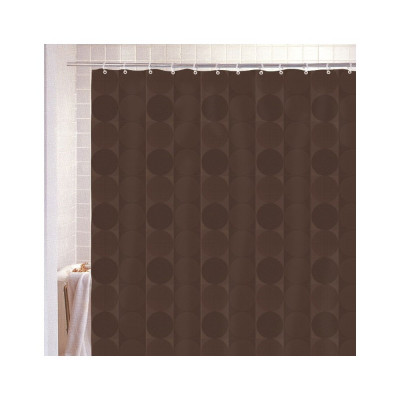 Штора для ванной Carnation Home Fashions Jacquard Chocolate Circle