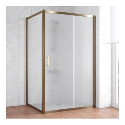 Душевой уголок Vegas Glass ZP+ZPV 130*90 05 10 профиль бронза, стекло сатин
