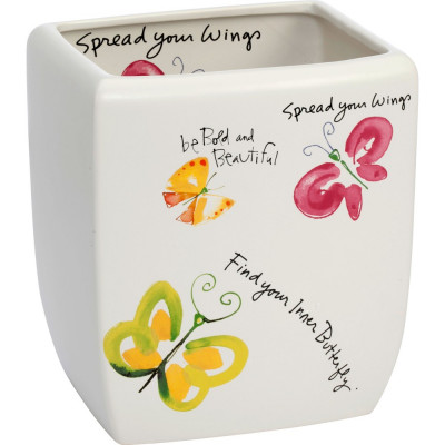 Мусорное ведро Creative Bath Flutterby FLU54MULT белое, 5 л
