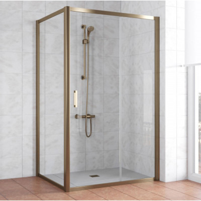 Душевой уголок Vegas Glass ZP+ZPV 130*90 05 01 профиль бронза, стекло прозрачное