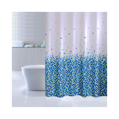 Штора для ванной Iddis Blue Pixels