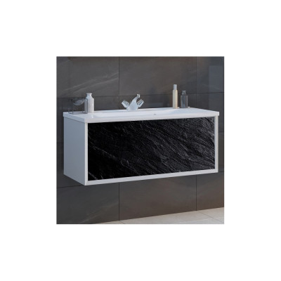 Тумба с раковиной Marka One Seattle 90П black stone