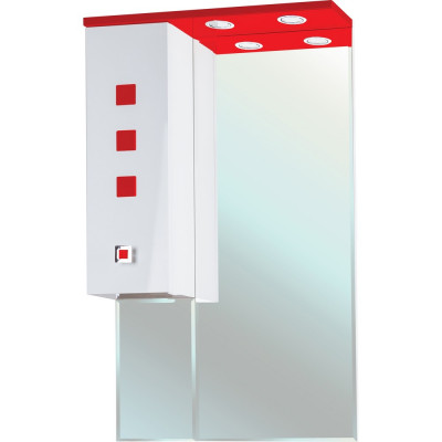 Зеркало-шкаф Bellezza Натали 70 L белый с красным