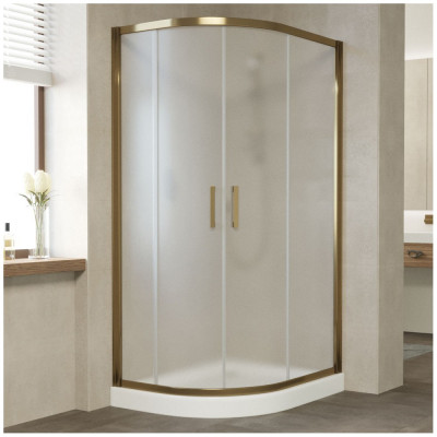 Душевой уголок Vegas Glass ZS-F 100*90 05 10 профиль бронза, стекло сатин