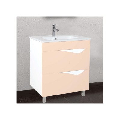 Тумба с раковиной Bellezza Эйфория 60 бежевая 2 ящика