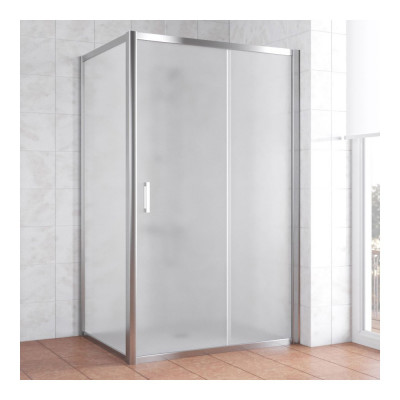 Душевой уголок Vegas Glass ZP+ZPV 120*80 08 10 профиль глянцевый хром, стекло сатин