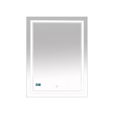 Зеркало Misty Неон 2 LED 60x80, с часами, сенсор на зеркале