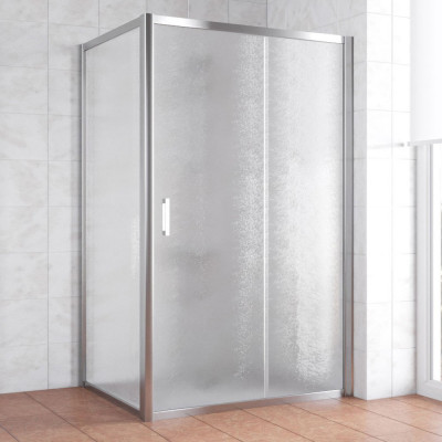 Душевой уголок Vegas Glass ZP+ZPV 120*90 08 02 профиль глянцевый хром, стекло шиншилла