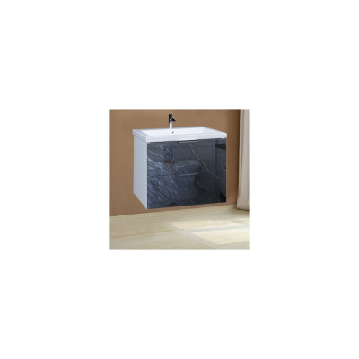 Тумба с раковиной Marka One Liriya 75П black stone
