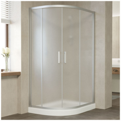Душевой уголок Vegas Glass ZS-F 110*80 07 10 профиль матовый хром, стекло сатин