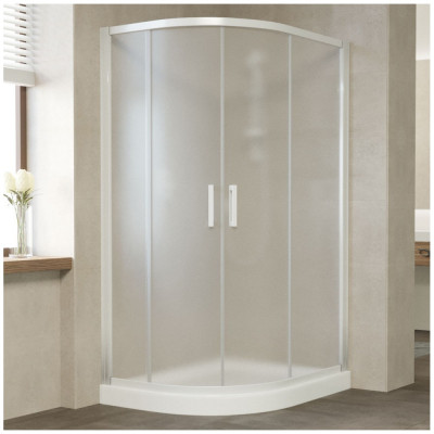 Душевой уголок Vegas Glass ZS-F 110*100 01 10 профиль белый, стекло сатин